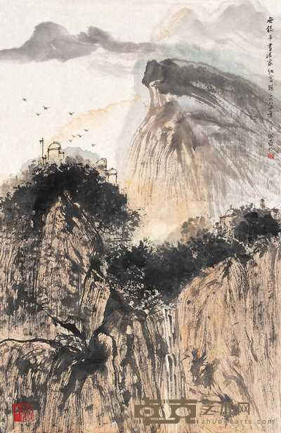 亚明 山水图 镜心 72×46.5cm